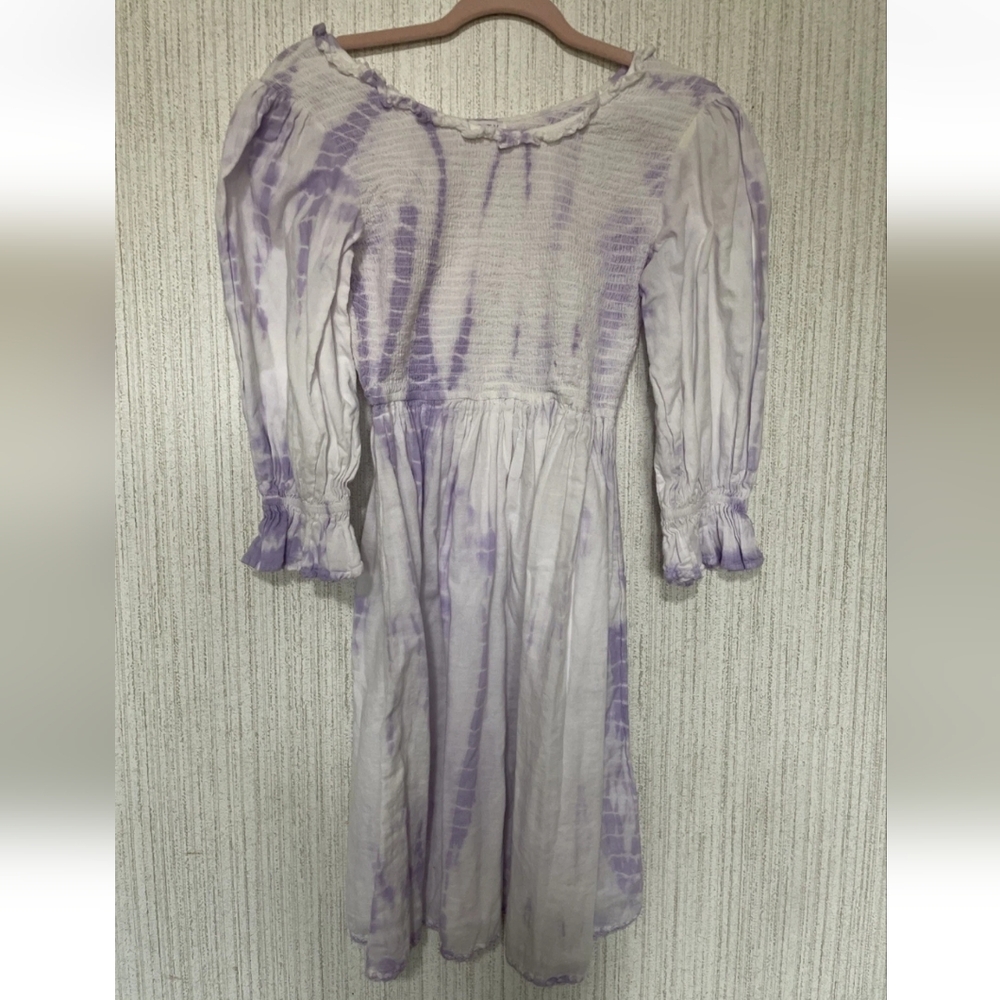 Ivy City Size Small Jasmine Dress Purple Tie Dye Smocked